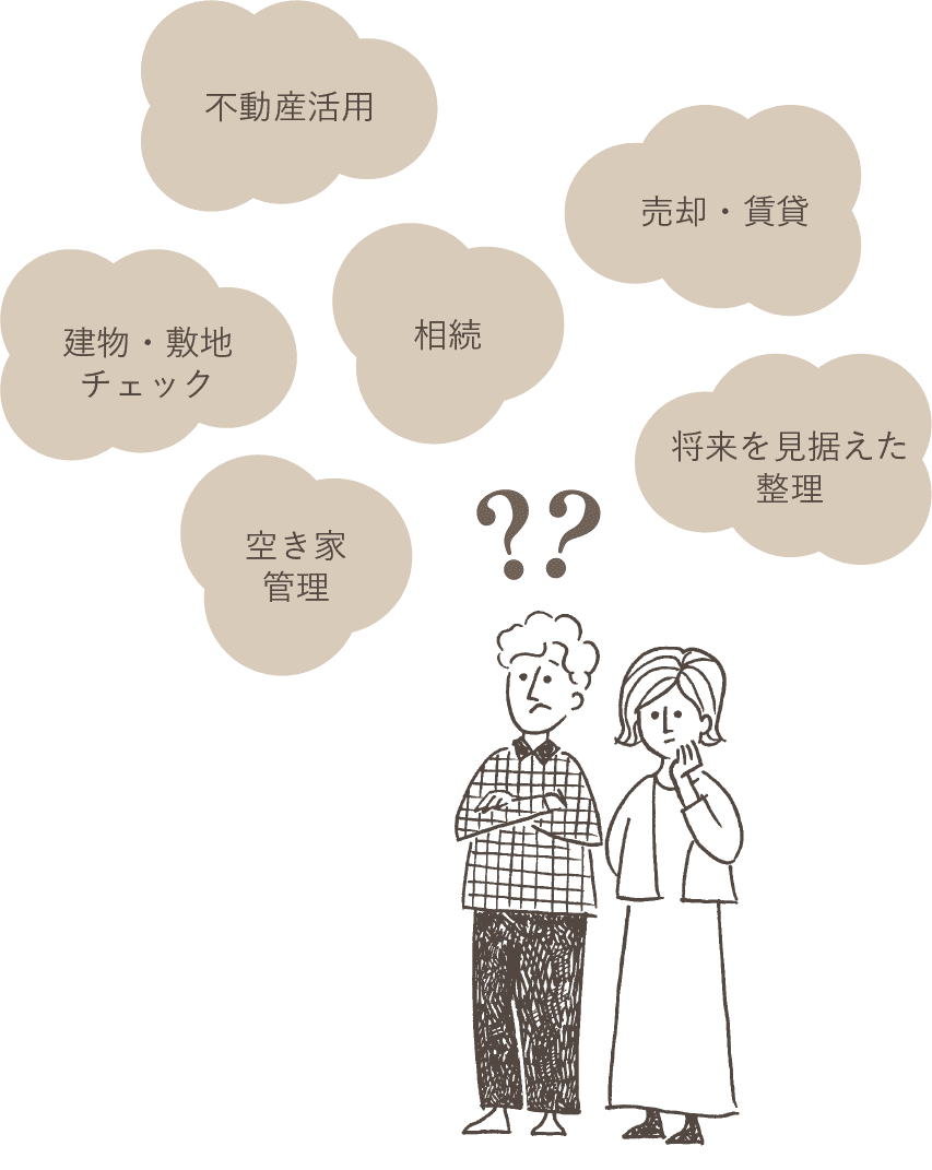 不動産活用 売却・賃貸 建物・敷地チェック 相続 将来を見据えた整理 空き家管理